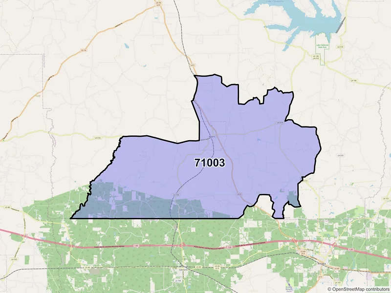 Map of ZIP Code 71003 — Athens, LA