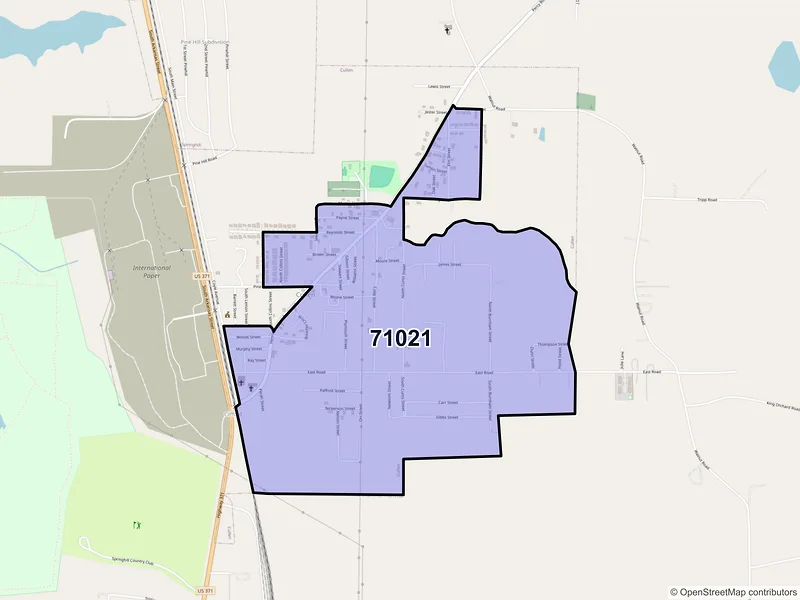 Map of Cullen, Louisiana and ZIP codes