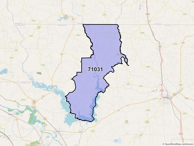 Map of ZIP Code 71031 — Goldonna, LA
