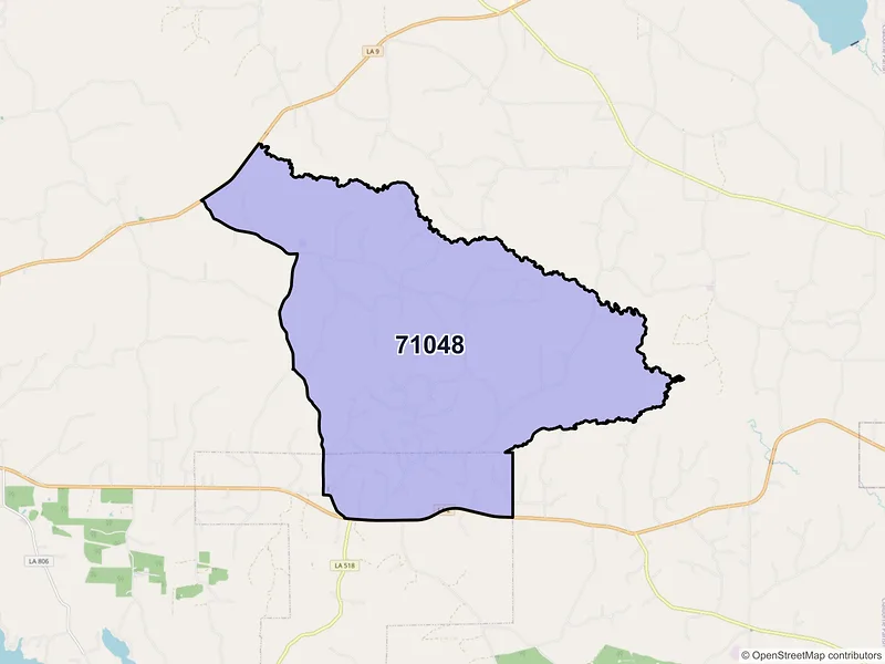 Map of ZIP Code 71048 — Lisbon, LA
