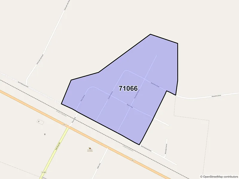 Map of Powhatan, Louisiana and ZIP codes