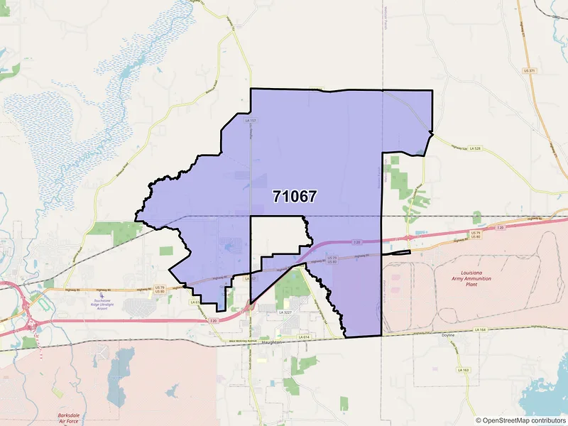 Map of ZIP Code 71067 — Princeton, LA