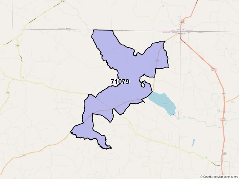 Map of ZIP Code 71079 — Summerfield, LA