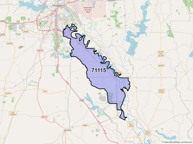 Map of ZIP Code 71115 — Shreveport, LA