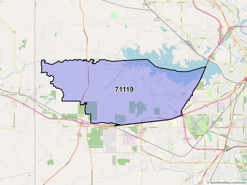 Map of ZIP Code 71119 — Shreveport, LA