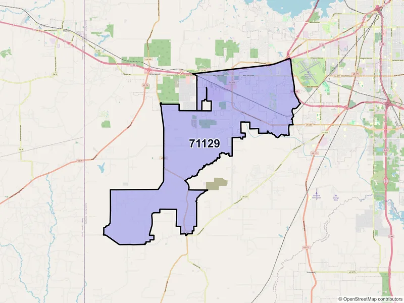 Map of ZIP Code 71129 — Shreveport, LA