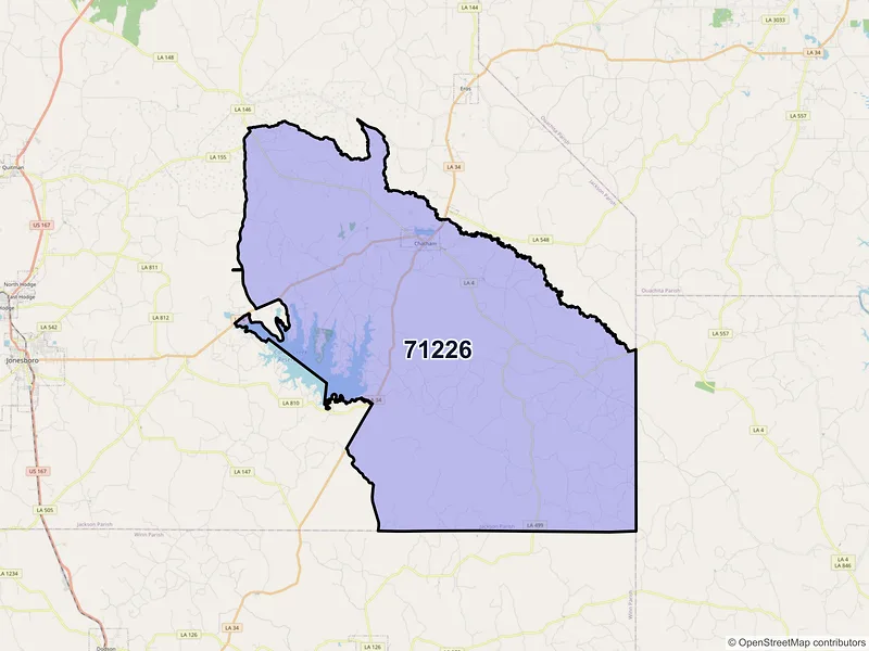 Map of ZIP Code 71226 — Chatham, LA