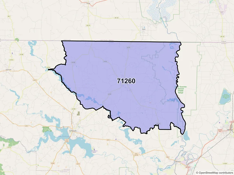Map of Marion, Louisiana and ZIP codes
