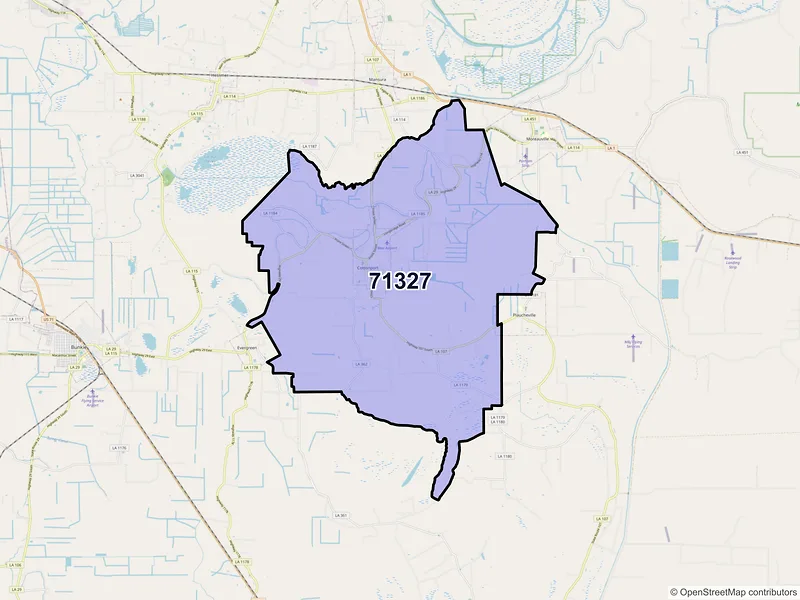 Map of ZIP Code 71327 — Cottonport, LA