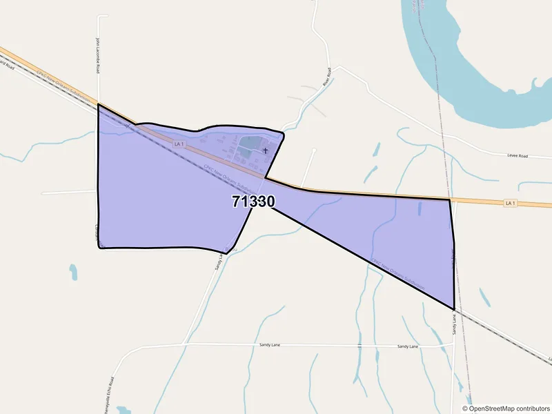Map of Echo, Louisiana and ZIP codes