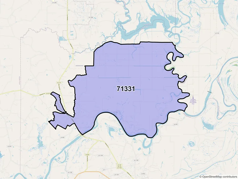 Map of ZIP Code 71331 — Effie, LA