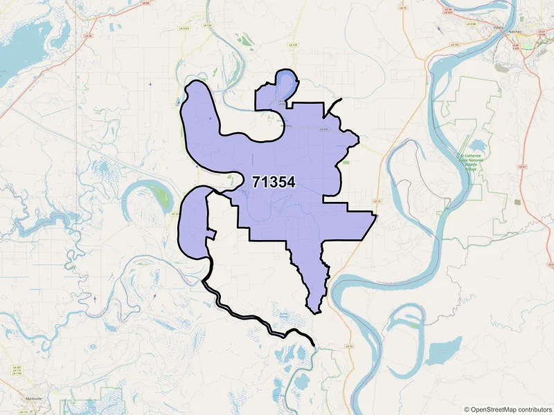 Map of Monterey, Louisiana and ZIP codes