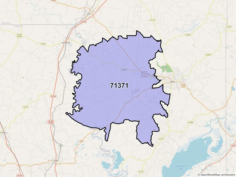 Map of Trout, Louisiana and ZIP codes
