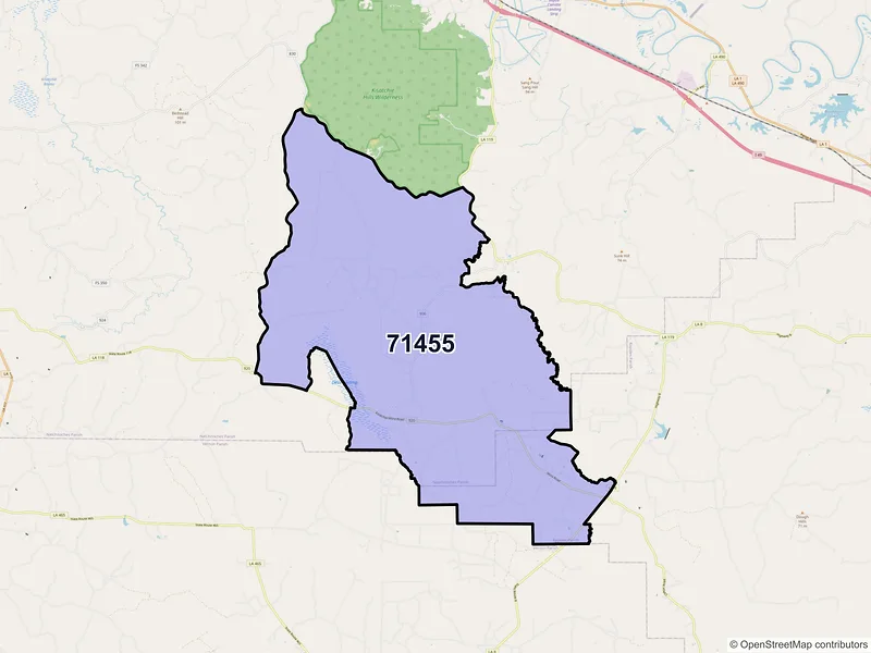 Map of Mora, Louisiana and ZIP codes