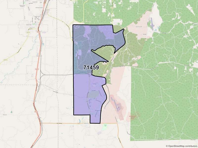 Map of Fort Polk, Louisiana and ZIP codes