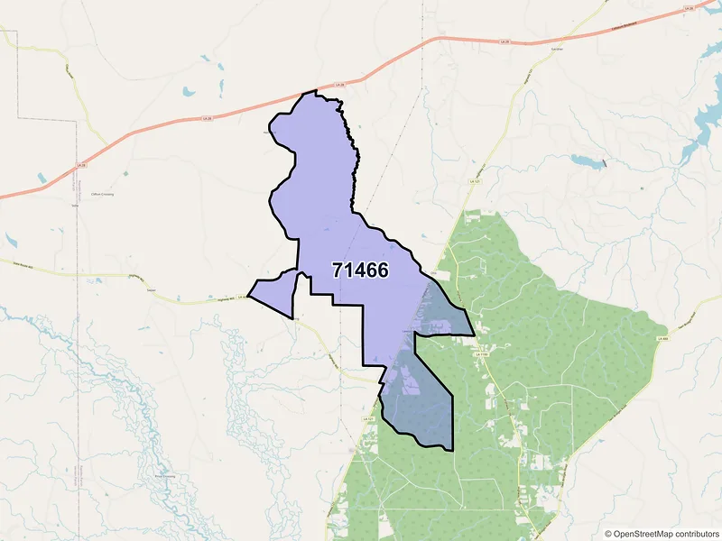 Map of Otis, Louisiana and ZIP codes