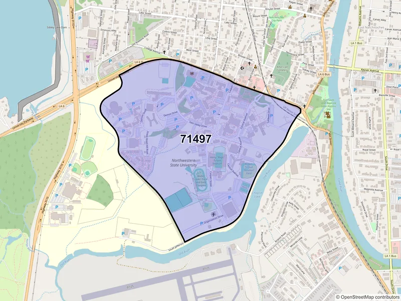 Map of ZIP Code 71497 — Natchitoches, LA