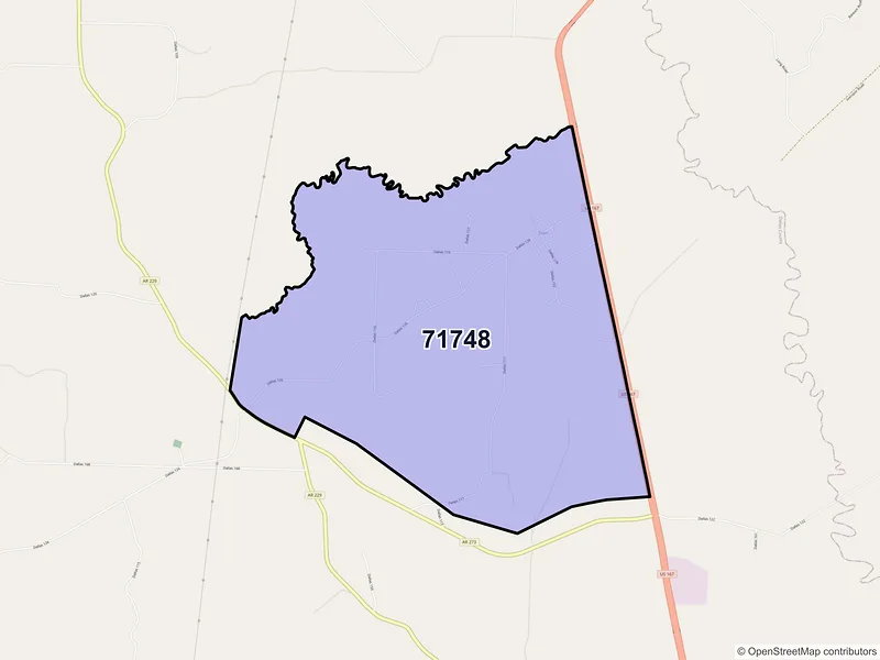 Map of Ivan, Arkansas and ZIP codes