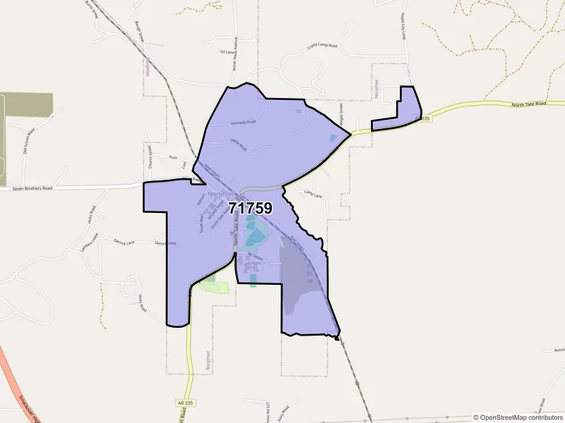 Map of Norphlet, Arkansas and ZIP codes