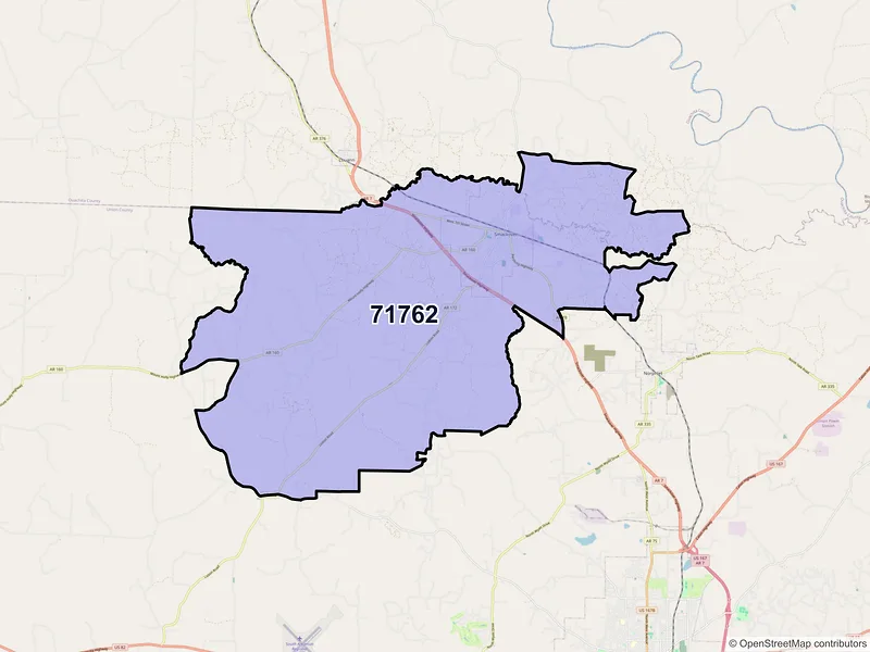 Map of ZIP Code 71762 — Smackover, AR