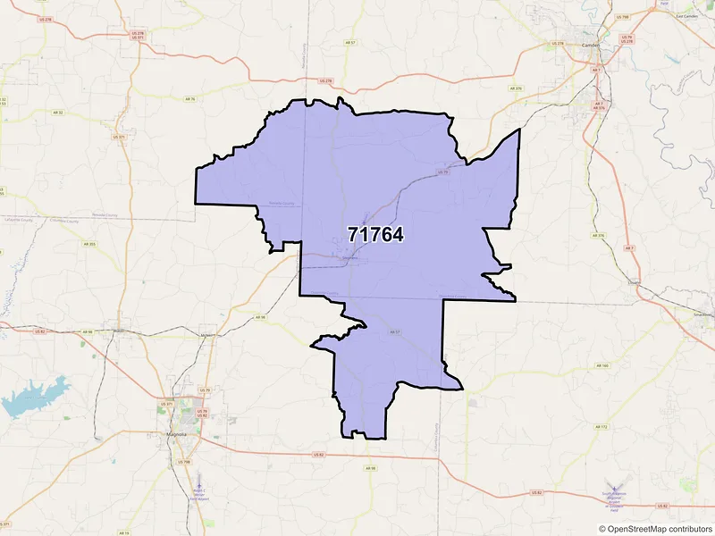 Map of ZIP Code 71764 — Stephens, AR