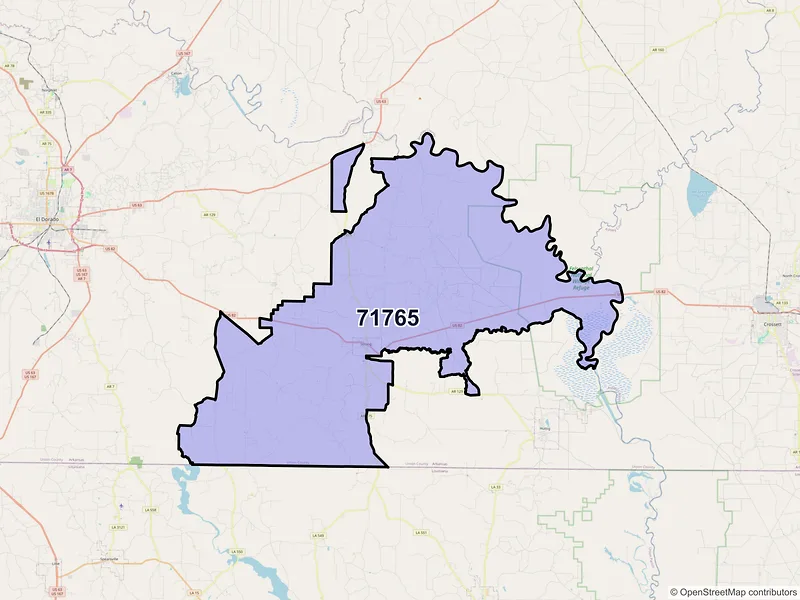 Map of Strong, Arkansas and ZIP codes