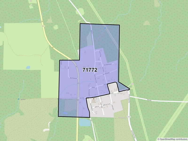 Map of Whelen Springs, Arkansas and ZIP codes