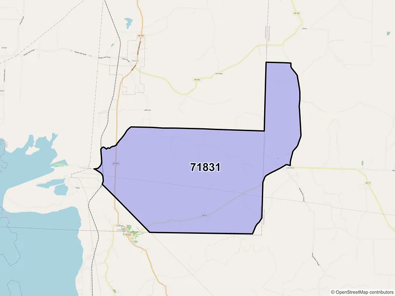 Map of ZIP Code 71831 — Columbus, AR