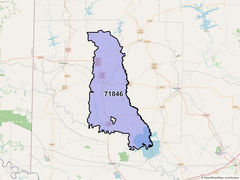 Map of ZIP Code 71846 — Lockesburg, AR