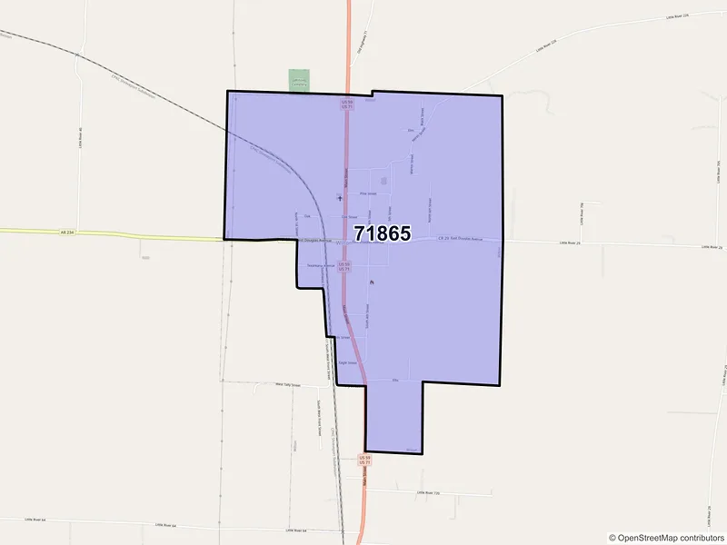 Map of Wilton, Arkansas and ZIP codes