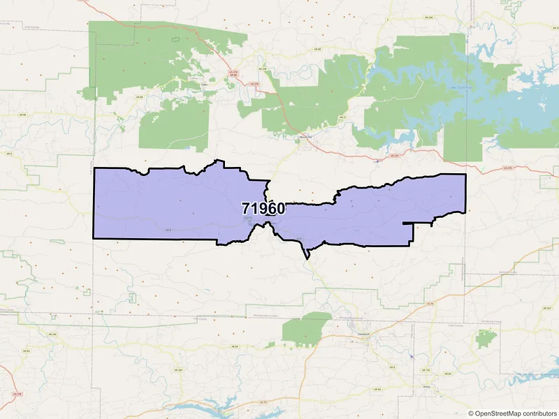 Map of ZIP Code 71960 — Norman, AR