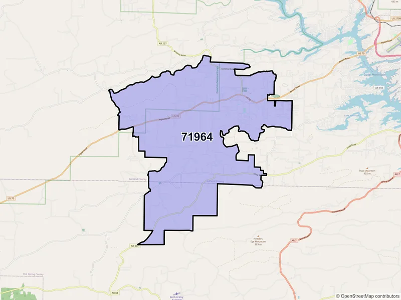 Map of Pearcy, Arkansas and ZIP codes