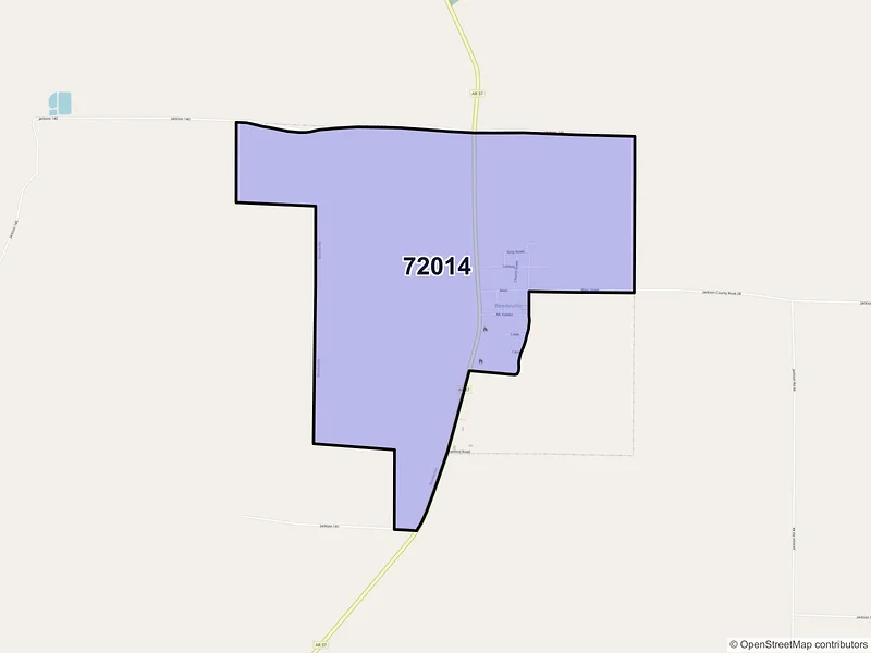 Map of Beedeville, Arkansas and ZIP codes