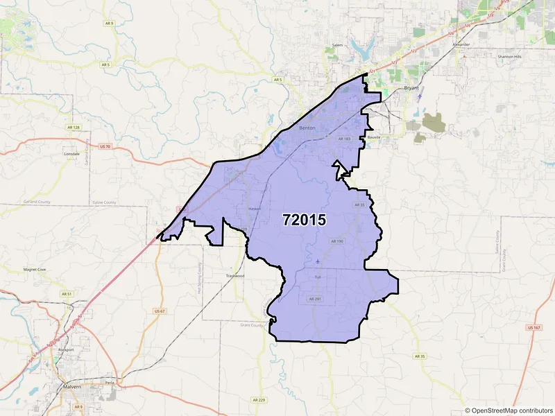 Map of ZIP Code 72015 — Benton, AR