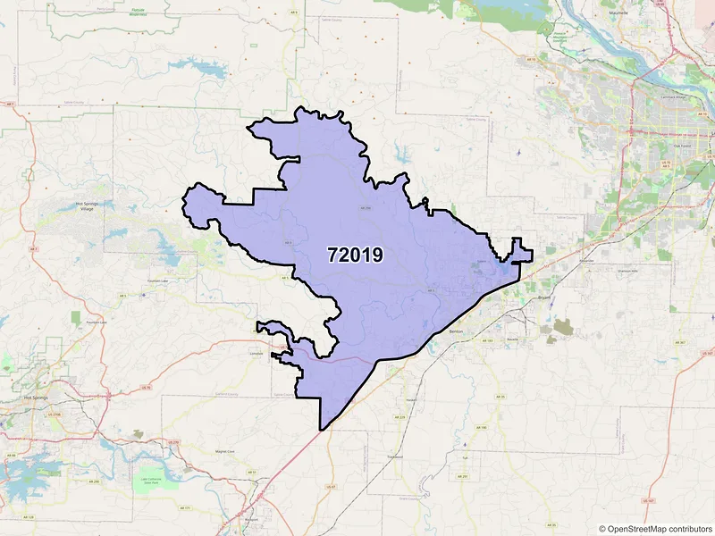 Map of ZIP Code 72019 — Benton, AR