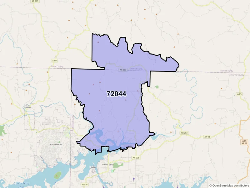 Map of ZIP Code 72044 — Edgemont, AR