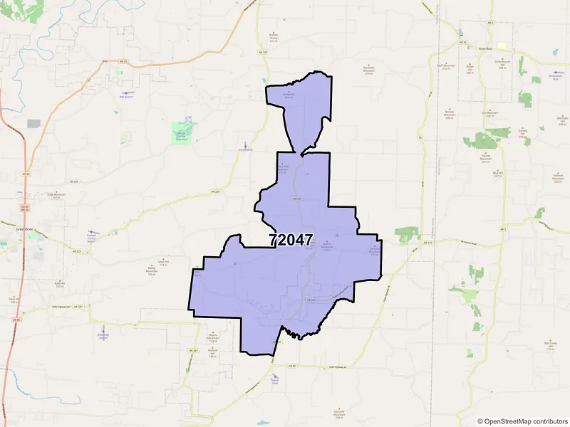 Map of ZIP Code 72047 — Enola, AR