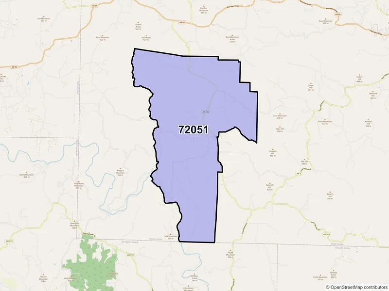 Map of ZIP Code 72051 — Fox, AR