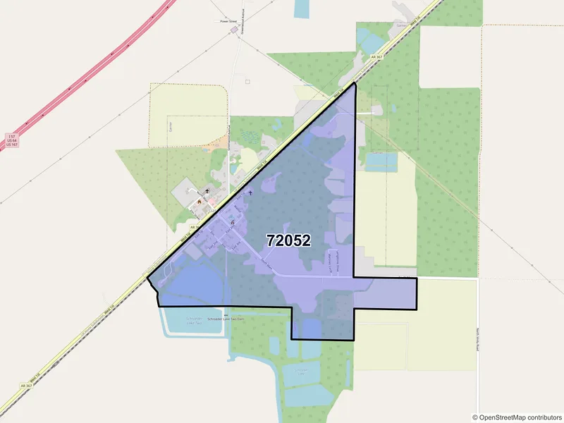 Map of Garner, Arkansas and ZIP codes