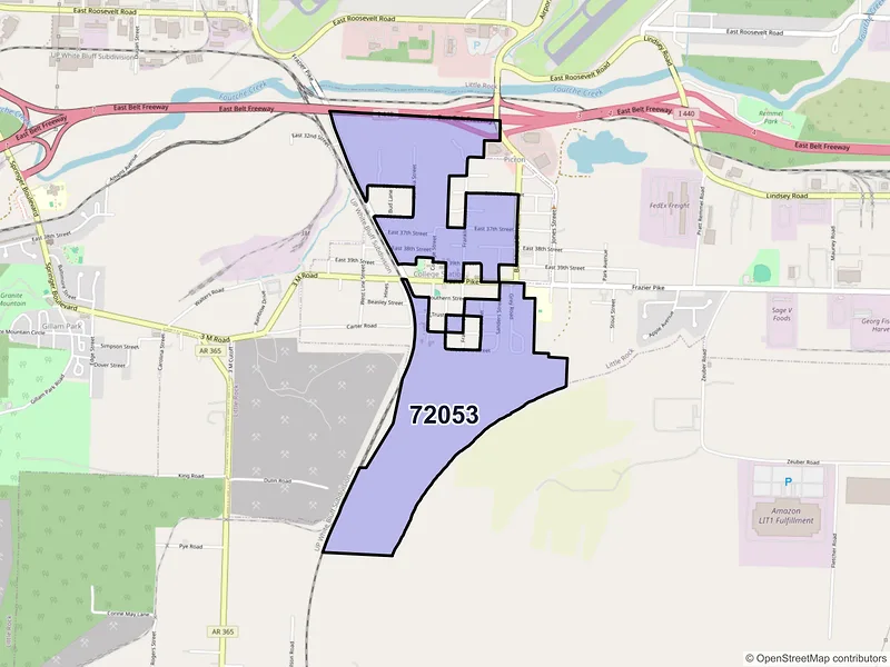 Map of College Station, Arkansas and ZIP codes