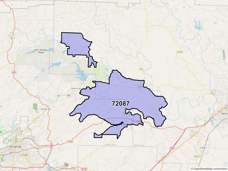 Map of Lonsdale, Arkansas and ZIP codes