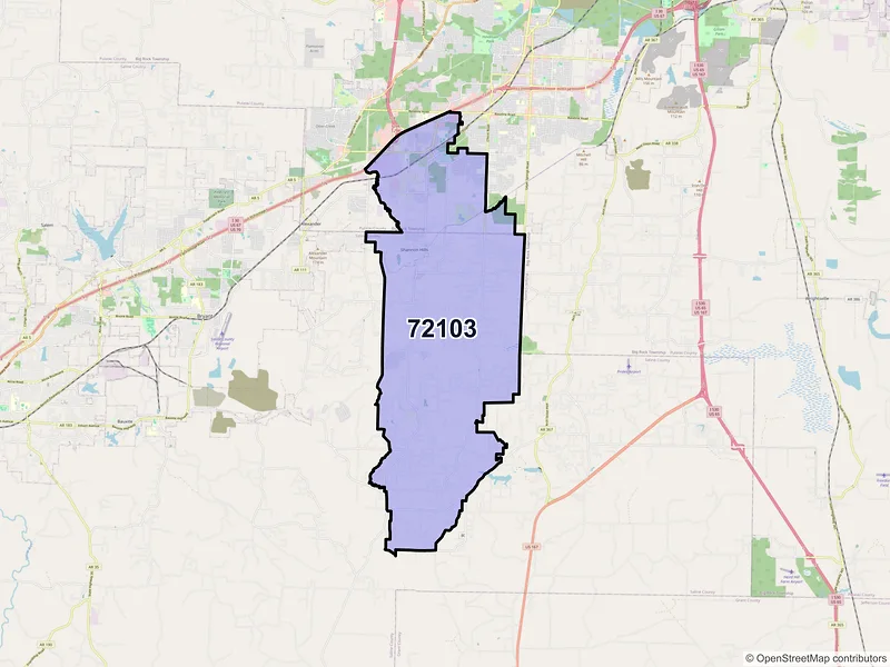 Map of ZIP Code 72103 — Mabelvale, AR