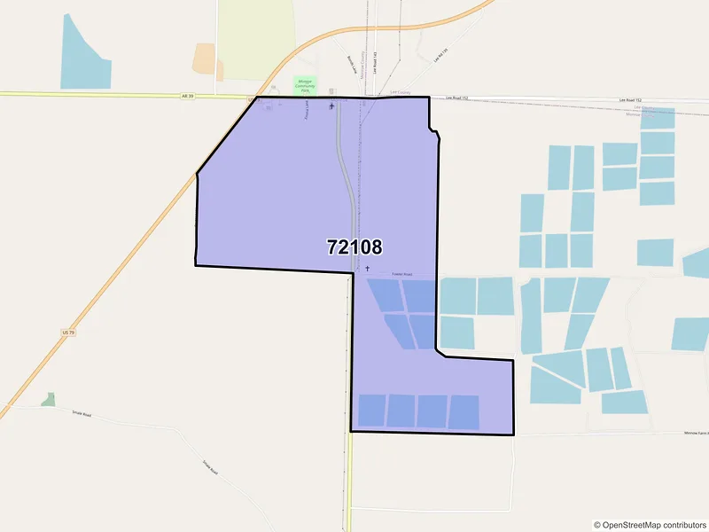 Map of Monroe, Arkansas and ZIP codes