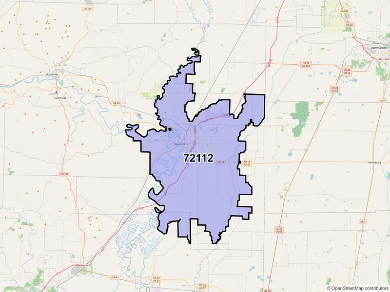 Map of ZIP Code 72112 — Newport, AR