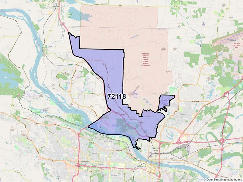 Map of ZIP Code 72118 — North Little Rock, AR