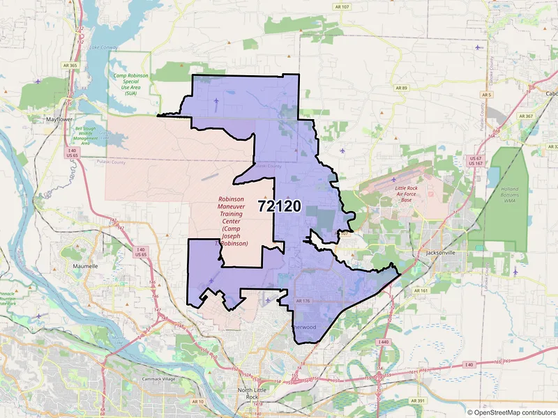 Map of ZIP Code 72120 — Sherwood, AR