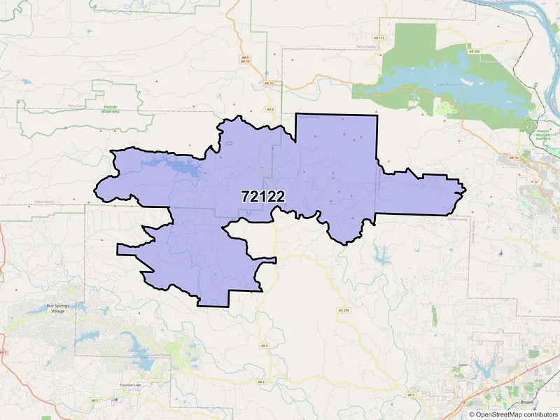 Map of ZIP Code 72122 — Paron, AR