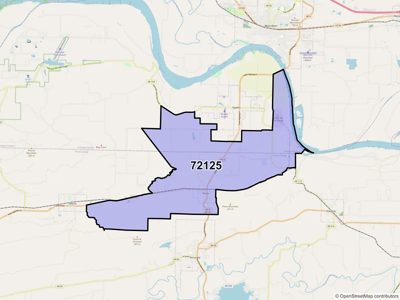 Map of ZIP Code 72125 — Perry, AR