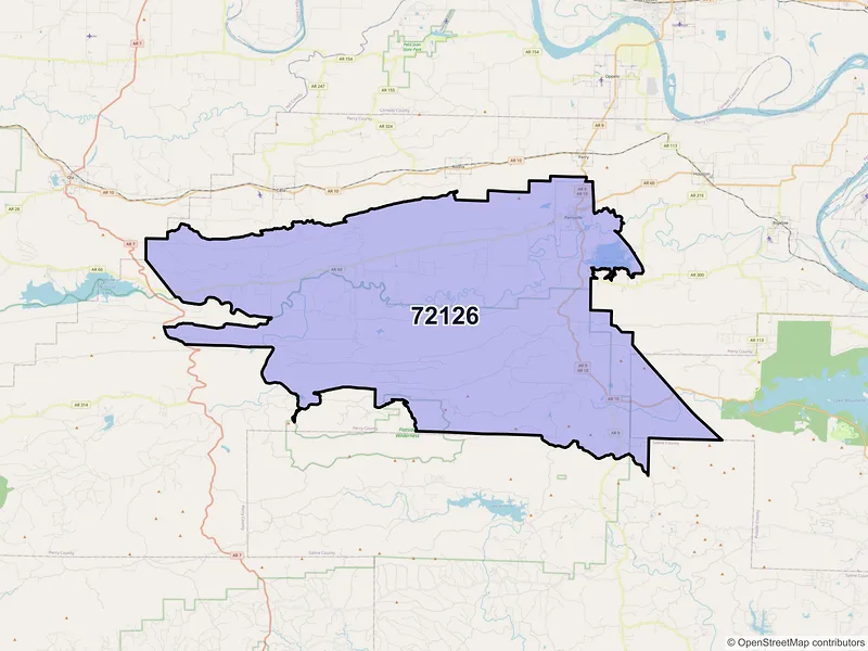 Map of ZIP Code 72126 — Perryville, AR