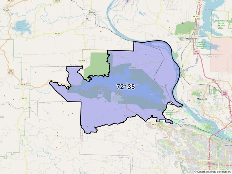 Map of ZIP Code 72135 — Roland, AR